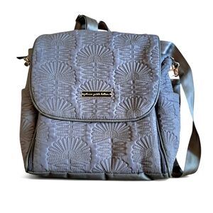 Petunia Pickle Bottom Convertible Diaper Bag GUC Slate Gray Changing Pad